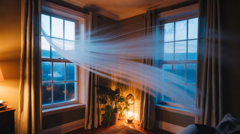 Illustration of windows opened for ten minutes to create cross-ventilation and purge indoor air of pollutants and excess humidity